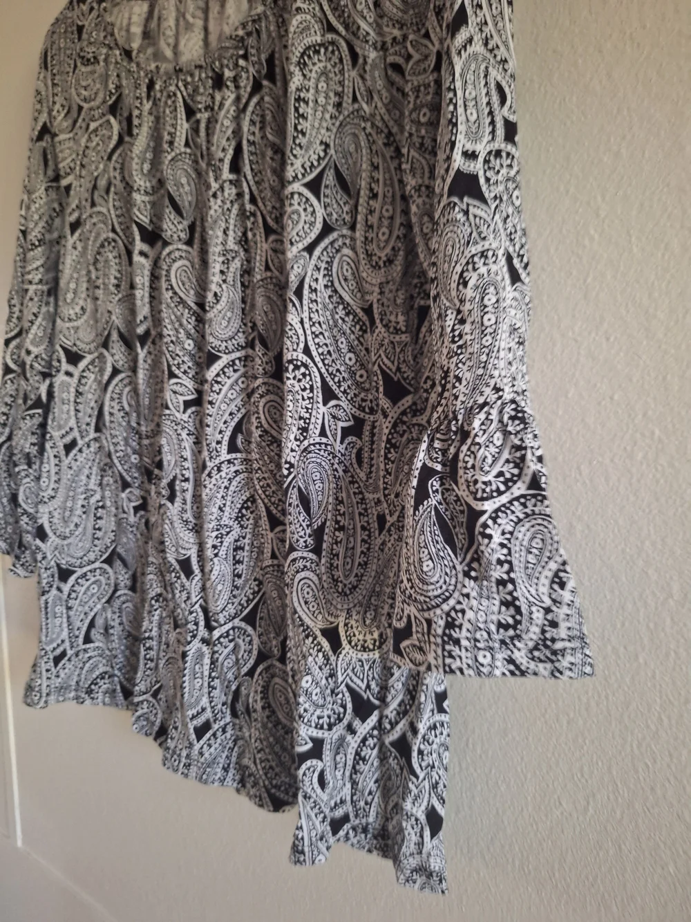 Michael Kors Black and White Paisley Peasant Tunic